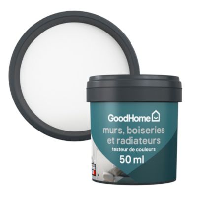 Testeur peinture intérieure couleur GoodHome satin north pole blanc 50ml