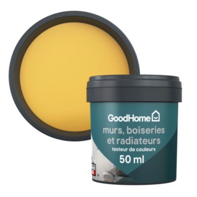 Testeur peinture jaune gran via satin GoodHome Premium 50 ml