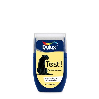 Testeur peinture jaune pamplemousse Dulux Valentine Crème de couleur 30 ml