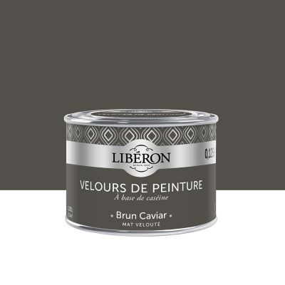 Testeur peinture marron brun caviar Libéron Velours de peinture 125 ml