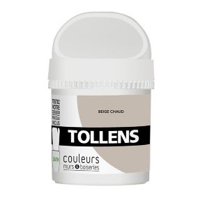 Testeur peinture murs et boiseries Tollens beige chaud satin 50ml