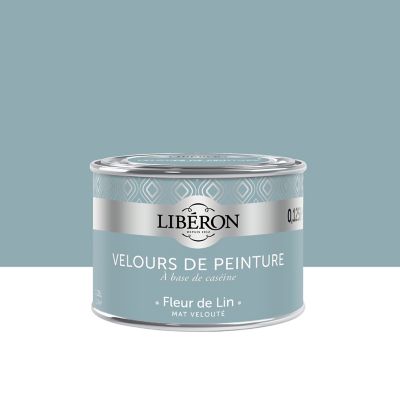 Testeur peinture murs, plafonds et boiseries Velours de Testeur peinture bleu fleur de lin Libéron 125 ml