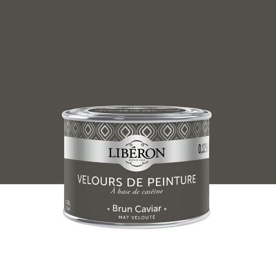 Testeur peinture murs, plafonds et boiseries Velours de Testeur peinture marron brun caviar Libéron 125 ml