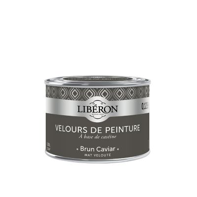 Testeur peinture murs, plafonds et boiseries Velours peinture marron brun caviar Libéron 125 ml