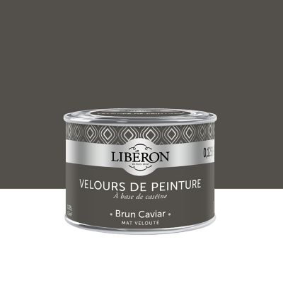 Testeur peinture murs, plafonds et boiseries Velours peinture marron brun caviar Libéron 125 ml