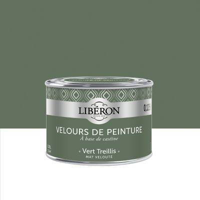 Testeur peinture murs, plafonds et boiseries Velours peinture vert treillis Libéron 125 ml