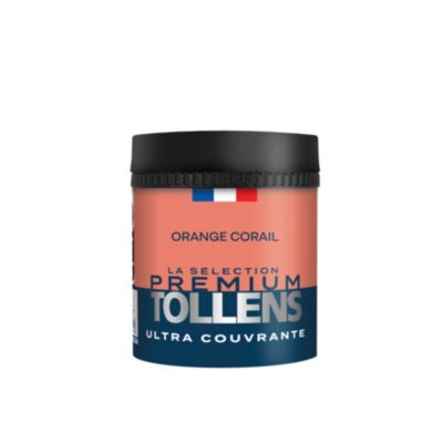 Testeur peinture orange corail velours Tollens Premium 50 ml
