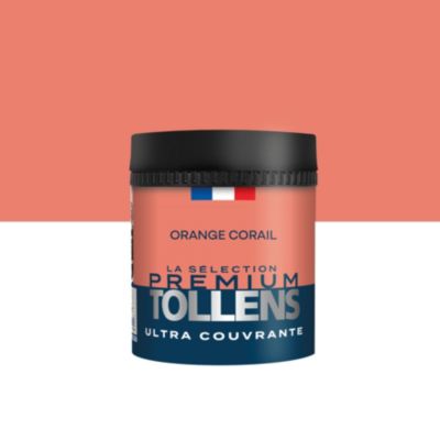 Testeur peinture orange corail velours Tollens Premium 50 ml