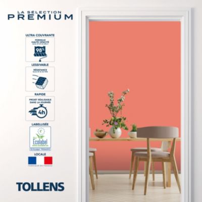 Testeur peinture orange corail velours Tollens Premium 50 ml