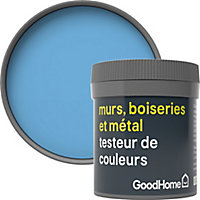 Testeur peinture résistante murs, boiseries et métal GoodHome bleu Fréjus mat 50ml