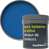 Testeur peinture résistante murs, boiseries et métal GoodHome bleu Valbonne mat 50ml