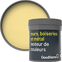 Testeur peinture résistante murs, boiseries et métal GoodHome jaune Andalusia mat 50ml