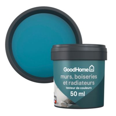 Testeur peinture résistante murs, boiseries et métal GoodHome bleu Marseille mat 50ml
