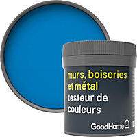 Testeur peinture résistante murs, boiseries et métal GoodHome bleu Menton mat 50ml