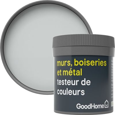 Testeur peinture résistante murs, boiseries et métal GoodHome gris Hempstead mat 50ml