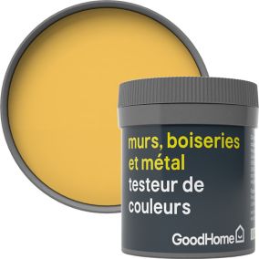 Testeur peinture résistante murs, boiseries et métal GoodHome jaune Gran Via mat 50ml