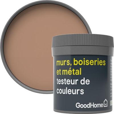 Testeur peinture résistante murs, boiseries et métal GoodHome marron Barranquilla mat 50ml