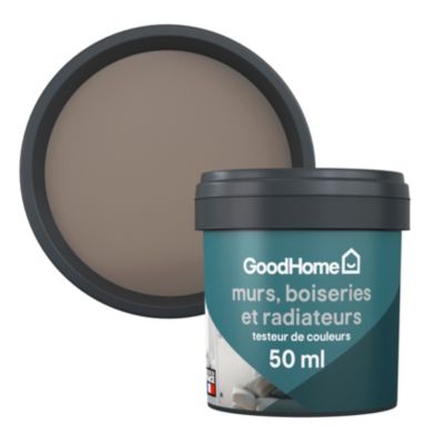 Testeur peinture résistante murs, boiseries et métal GoodHome marron Cordoba mat 50ml