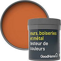 Testeur peinture résistante murs, boiseries et métal GoodHome orange Aravaca mat 50ml
