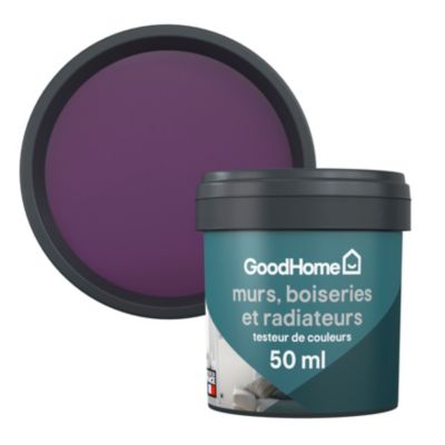 Testeur peinture résistante murs, boiseries et métal GoodHome violet Shizuoka mat 50ml