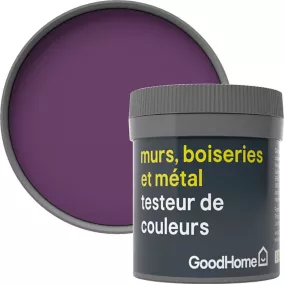Testeur peinture résistante murs, boiseries et métal GoodHome violet Shizuoka mat 50ml