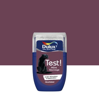Testeur peinture rose mûre sauvage satin Dulux Valentine Crème de couleur 30 ml