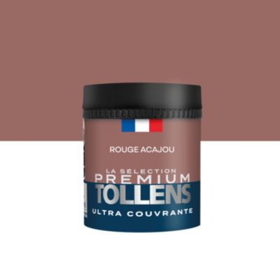 Testeur peinture rouge acajou velours Tollens Premium 50 ml