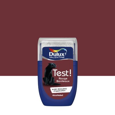 Testeur peinture rouge bordeaux satin Dulux Valentine Crème de couleur 30 ml