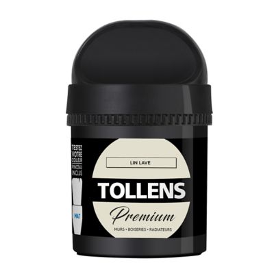 Testeur peinture Tollens premium murs, boiseries et radiateurs lin lavé mat 50ml