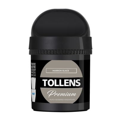 Testeur peinture Tollens premium murs, boiseries et radiateurs marron glacé mat 50ml