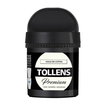 Testeur peinture Tollens premium murs, boiseries et radiateurs voile de coton mat 50ml