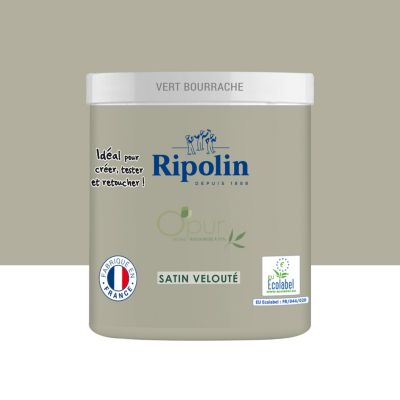 Testeur peinture vert bourrache satin velouté Ripolin O'pur 75 ml