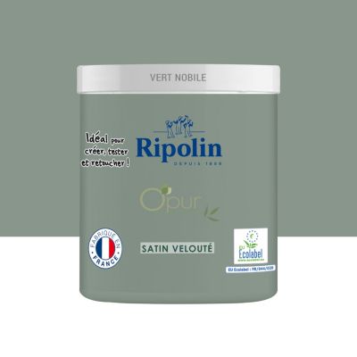 Testeur peinture vert nobile satin velouté Ripolin O'pur 75 ml