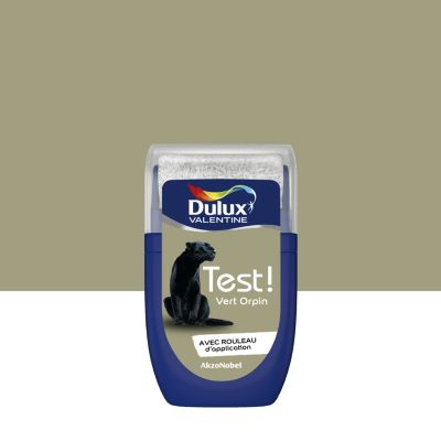 Testeur peinture vert orpin satin Dulux Valentine Crème de couleur 30 ml