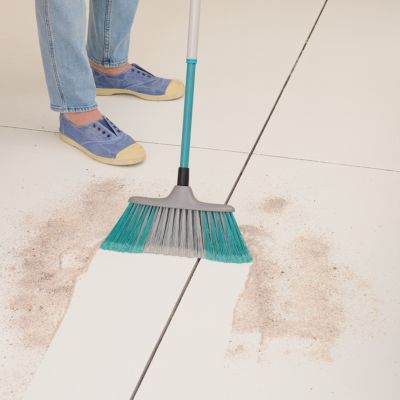 Tête de balais à poils Doux GoodHome fibres mélangées gris et bleu L.28 x l.7cm