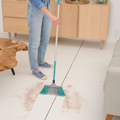 Tête de balais à poils Doux GoodHome fibres mélangées gris et bleu L.28 x l.7cm