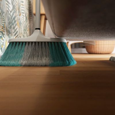 Tête de balais à poils Doux GoodHome fibres mélangées gris et bleu L.28 x l.7cm