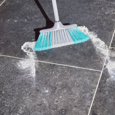 Tête de balais à poils Doux GoodHome fibres mélangées gris et bleu L.28 x l.7cm