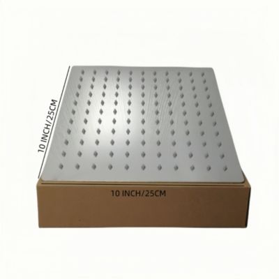 Tete de Douche Inox - Douche Economie d'Eau, Pommeau de Douche Carré 25CM, Tete de Douche Pluie Universelle Filetage 1/2 Pouce