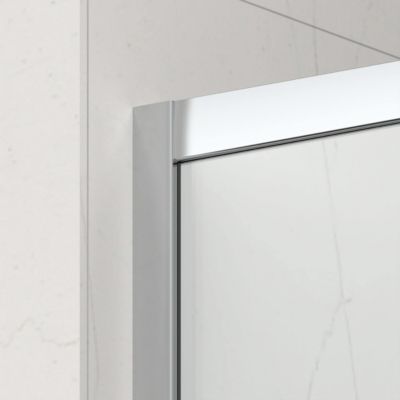 TEX BB ensemble porte coulissante/paroi 110x80cm anticalcaire avec profilés chrome brillant (SIKOTEXDBB110S80-SET)