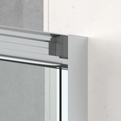 TEX BB ensemble porte coulissante/paroi 110x80cm anticalcaire avec profilés chrome brillant (SIKOTEXDBB110S80-SET)