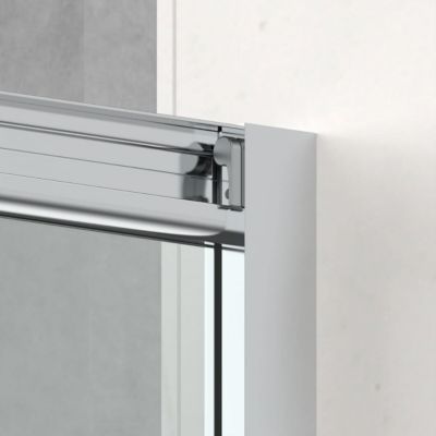 TEX BB ensemble porte coulissante/paroi 110x80cm anticalcaire avec profilés chrome brillant (SIKOTEXDBB110S80-SET)