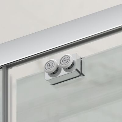 TEX BB ensemble porte coulissante/paroi 110x80cm anticalcaire avec profilés chrome brillant (SIKOTEXDBB110S80-SET)