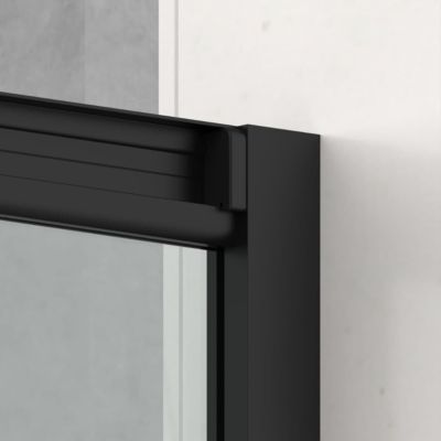 TEX BB Porte de douche 110x195cm coulissante anticalcaire avec profilés noir mat  (SATTEXDBB110CT-SET)