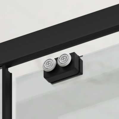 TEX BB Porte de douche 110x195cm coulissante anticalcaire avec profilés noir mat  (SATTEXDBB110CT-SET)