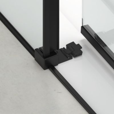 TEX BB Porte de douche 110x195cm coulissante anticalcaire avec profilés noir mat  (SATTEXDBB110CT-SET)