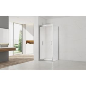 TEX-C ensemble porte compact/paroi 100x80cm anticalcaire avec profilés chrome brillant (SATTEXC100S80)