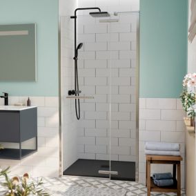 TGD NEW Porte de douche 100x200cm pivotante anticalcaire avec profilé chrome brillant (SATTGDN100NIKA)