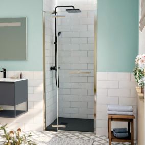 TGD NEW Porte de douche  80x200cm pivotante anticalcaire avec profilé chrome brillant (SATTGDN80NIKA)