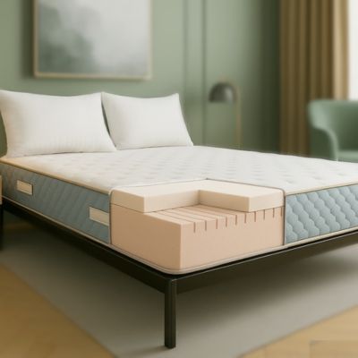 The White Stone Matelas 160x190 cm en Mousse Hypoallergénique et Memory Foam, Hauteur 22 cm